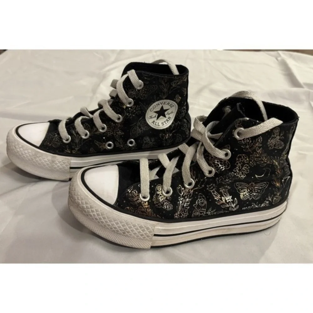 Converse YOUTH CTAS Lift Butterfly Sneakers/Shoes size 13 Black/metallic Design